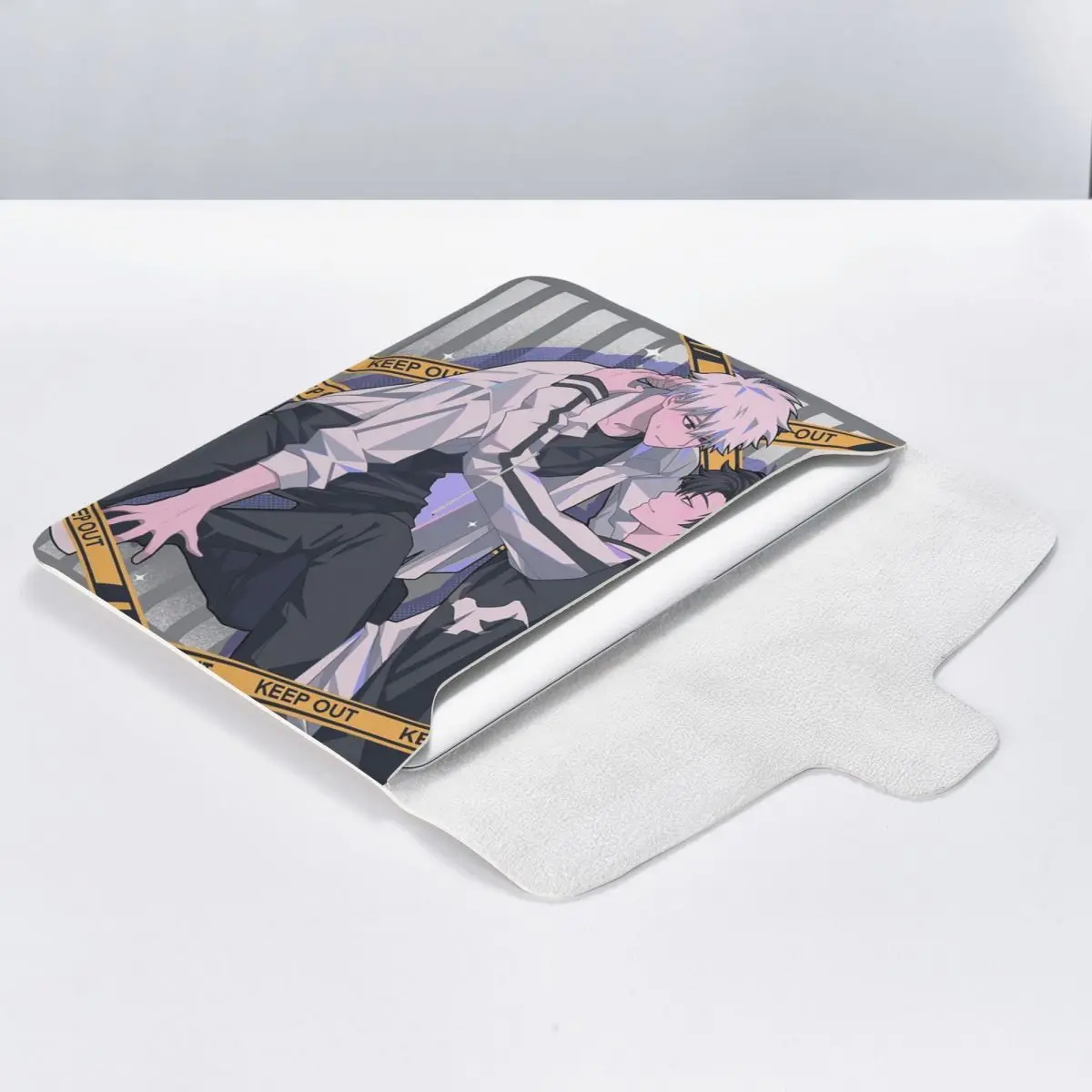 Link Click Anime PU Leather Horizontal Laptop Sleeve Shockproof Soft Lining Notebook Case 13 Inch