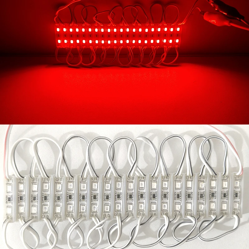 20PCS Mini Slim LED Module Small Narrrow LED Module 25mmx7mm 2835 2 LED 12V Yellow Red Green Blue Backlight Storefront Module