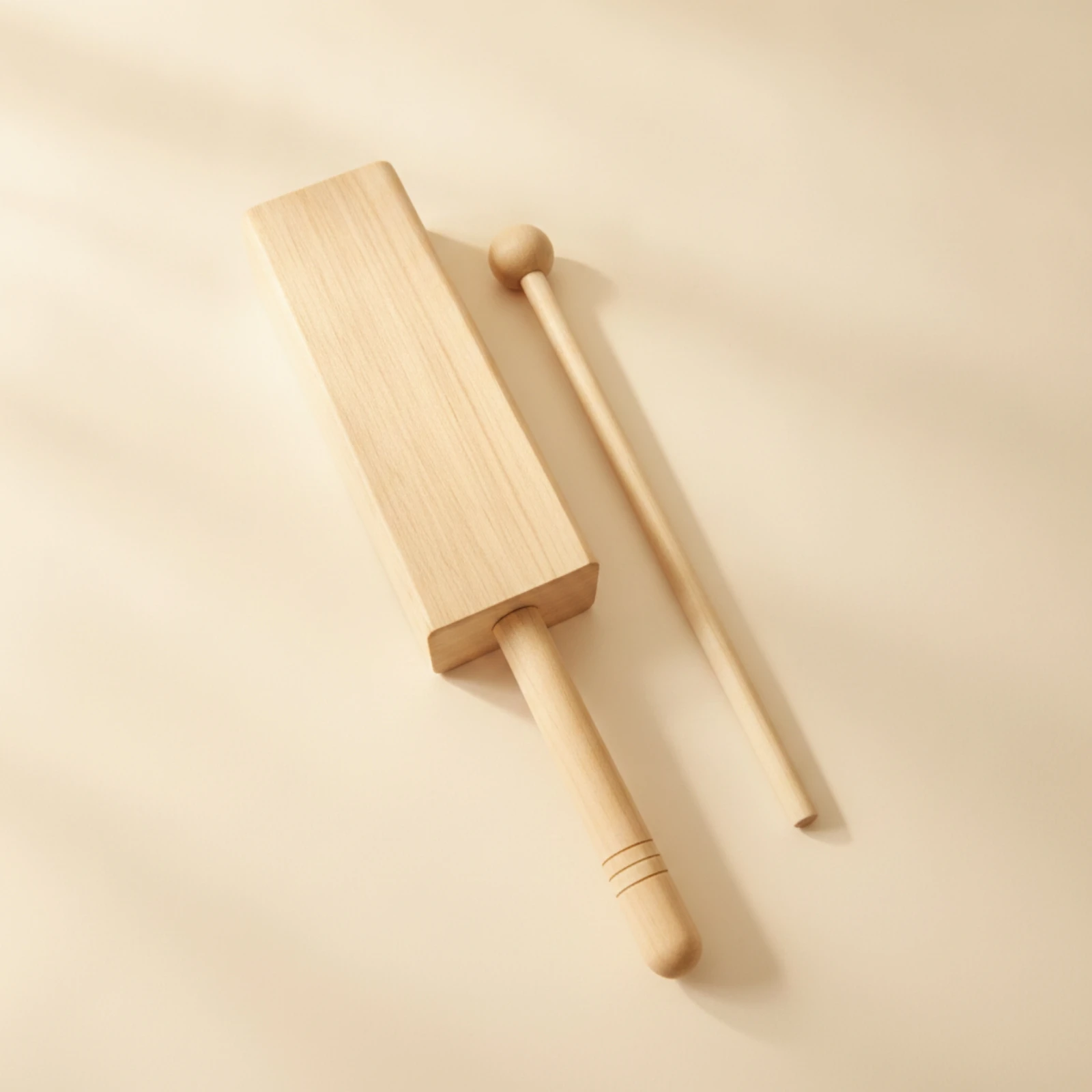 

Wood Block with Striker Wooden Woodblock Wood Block Lightweight Compact for Students, Classroom, Music Lessons