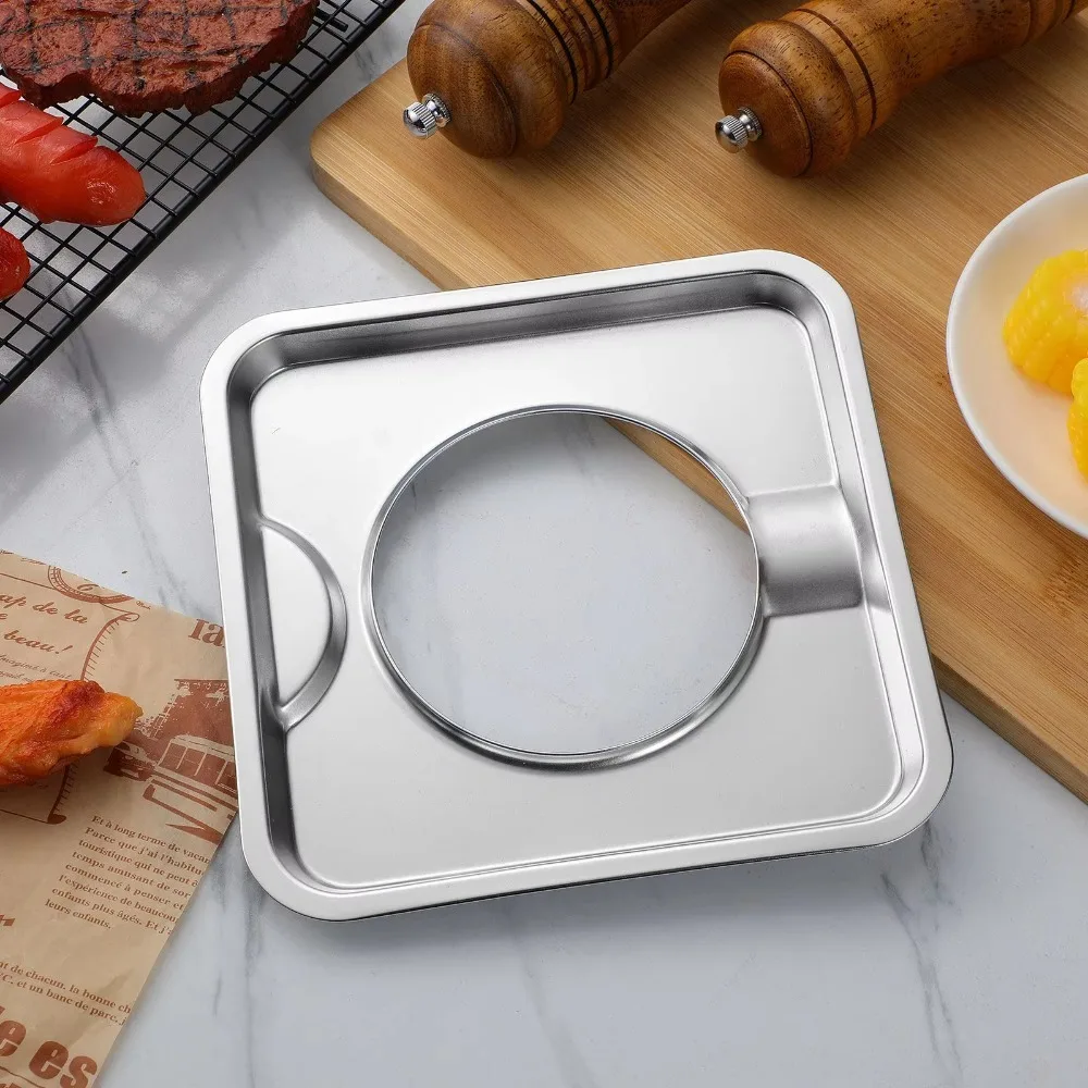 Stainless Steel Square Gas Stove Drip Oil Pan Heat-resistant Scratch Resistant Stove Top Cover Rust-proof Stain-resistant