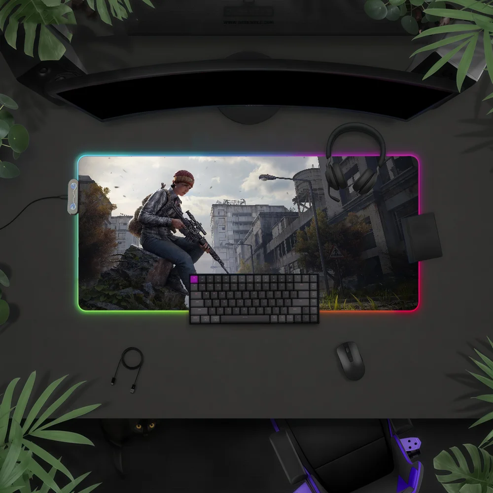 

Game D-dayZs-S Mouse Pad RGB LED Light Colorful Game Keyboard Non-slip Cover Desk-mat Surface Waterproof