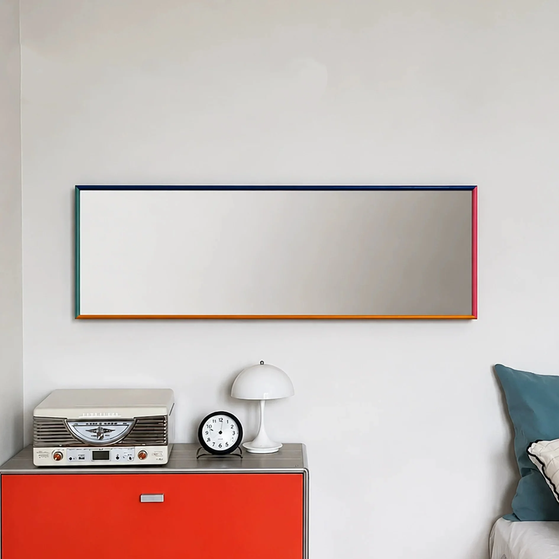 Atmosphere Bauhaus Dopamine Horizontal Wall Mirror Long Strip Decor Mirror for Restaurant Cafe Corridor
