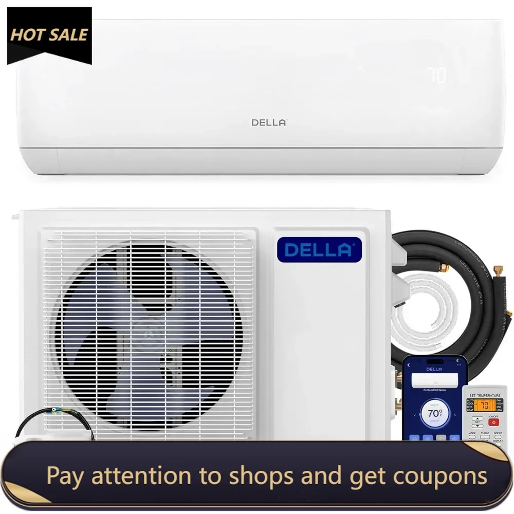 Motto Series 12000 BTU Wifi Enabled Mini Split 20 SEER2 Cools Up to 550 Sq.Ft，110-120V, Works with Alexa，Air Conditioner&Heater