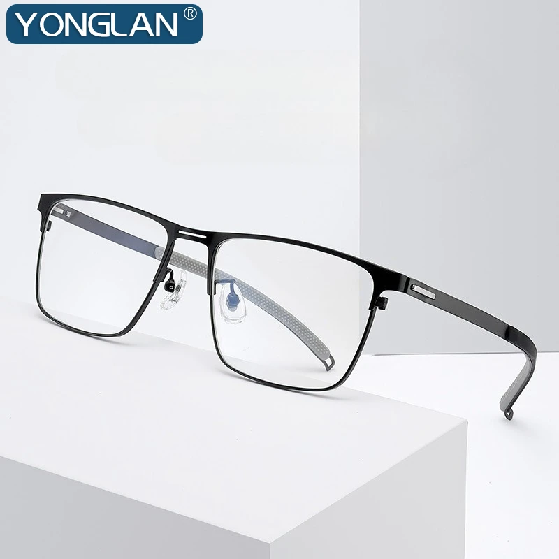 نظارات طبية فاخرة من التيتانيوم للأعمال الجديدة نظارات قراءة للرجال نظارات بصرية مربعة خفيفة للغاية #2