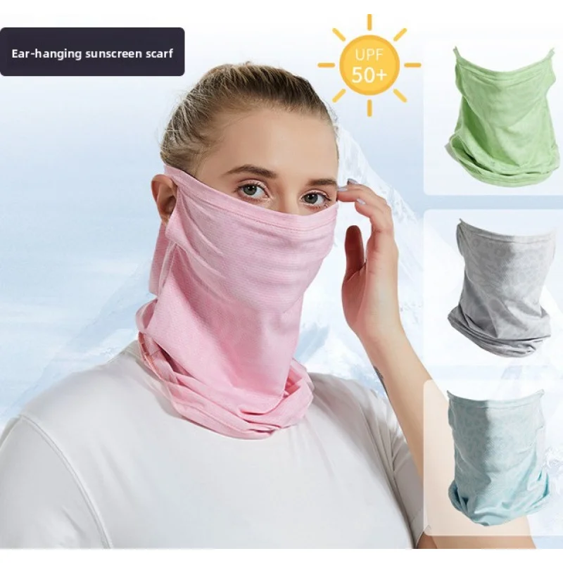 

Ear-hanging Neck Guard Sunscreen Face Towel Motorcycle，E-bike, Bicycle Riding Breathable Ice Silk Neck Scarf Summer Riding Mask