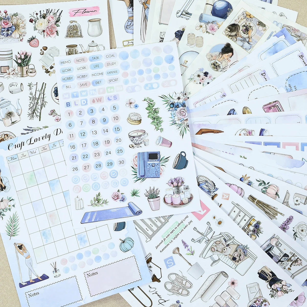 24 Sheets/book Vintage Character Plan Border Landscape Sticker Book Creative Journal Material Collage Scrapbooking Stationery
