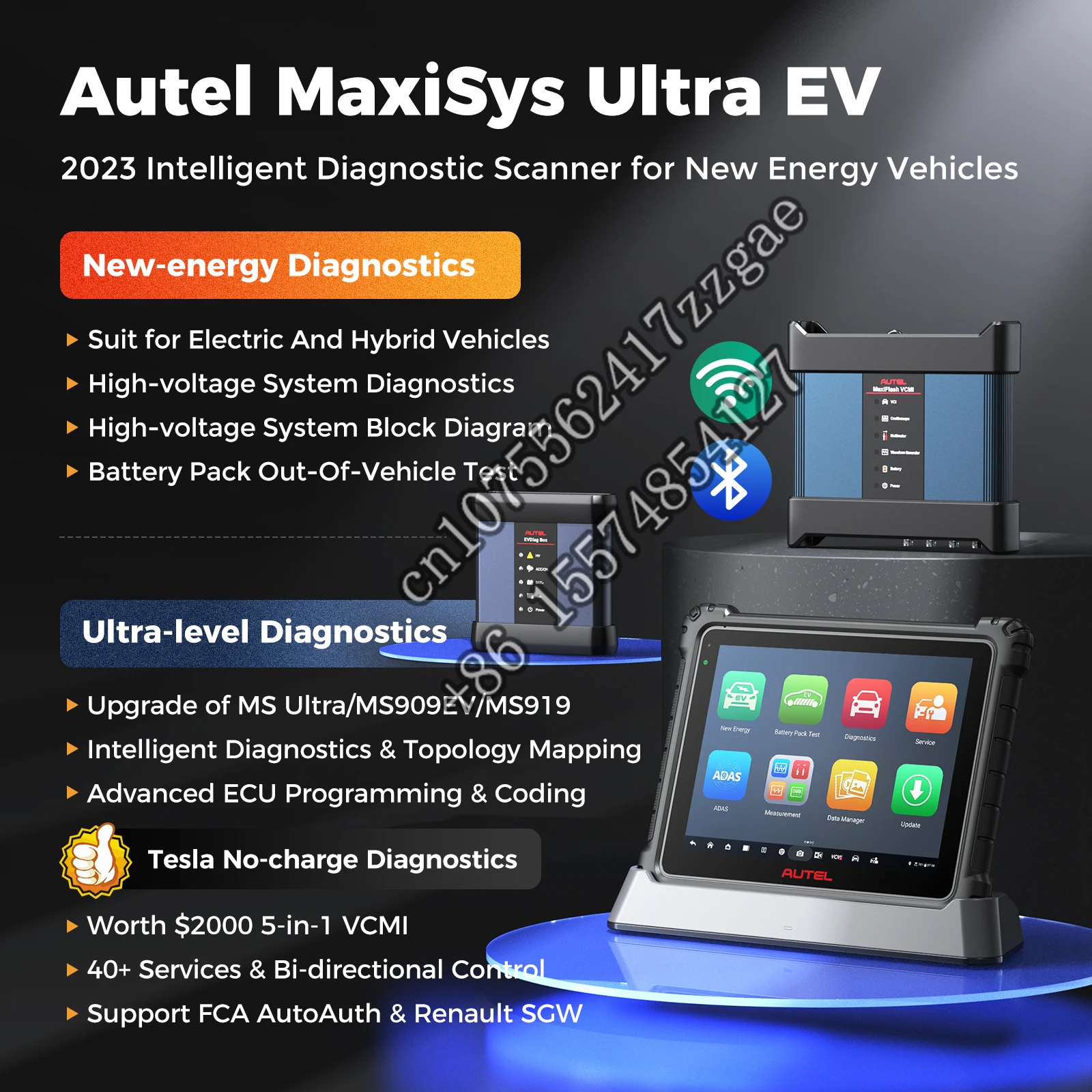 Autel maxisys ultra ev mk908 pro ecu programmable auto program diagnostic kit car electric high voltage system direct scanner