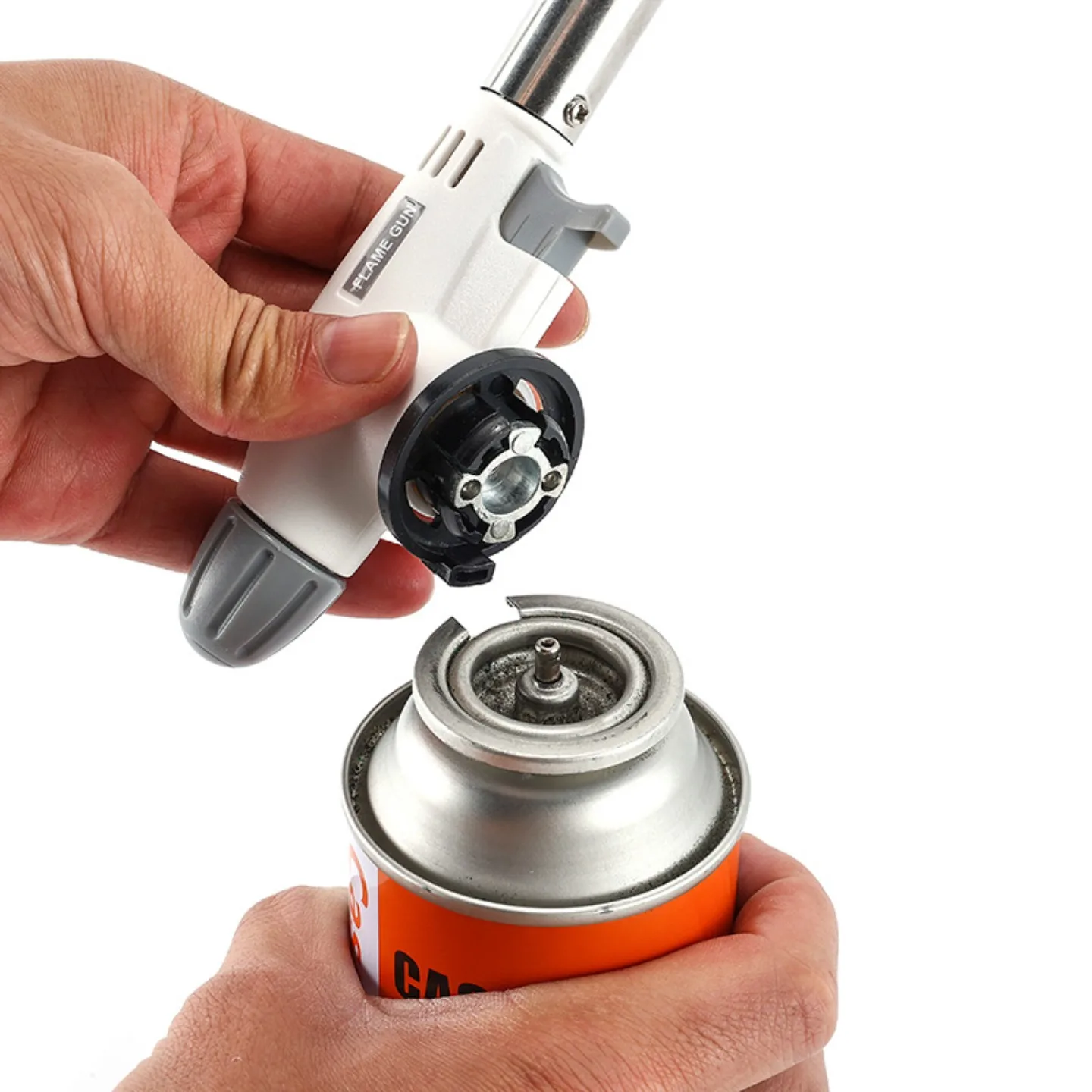 Portable Gas Torch Electronic Ignition Adjustable Flame Kitchen Baking Cooking BBQ Camping Welding Fit Cassette Butane Gas Can