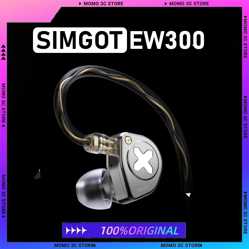

SIMGOT EW300 1DD+1Planar+1PZT Гибридный драйвер IEM HIFI Наушники со съемными насадками Посеребренный OFC IEM-кабель для музыканта