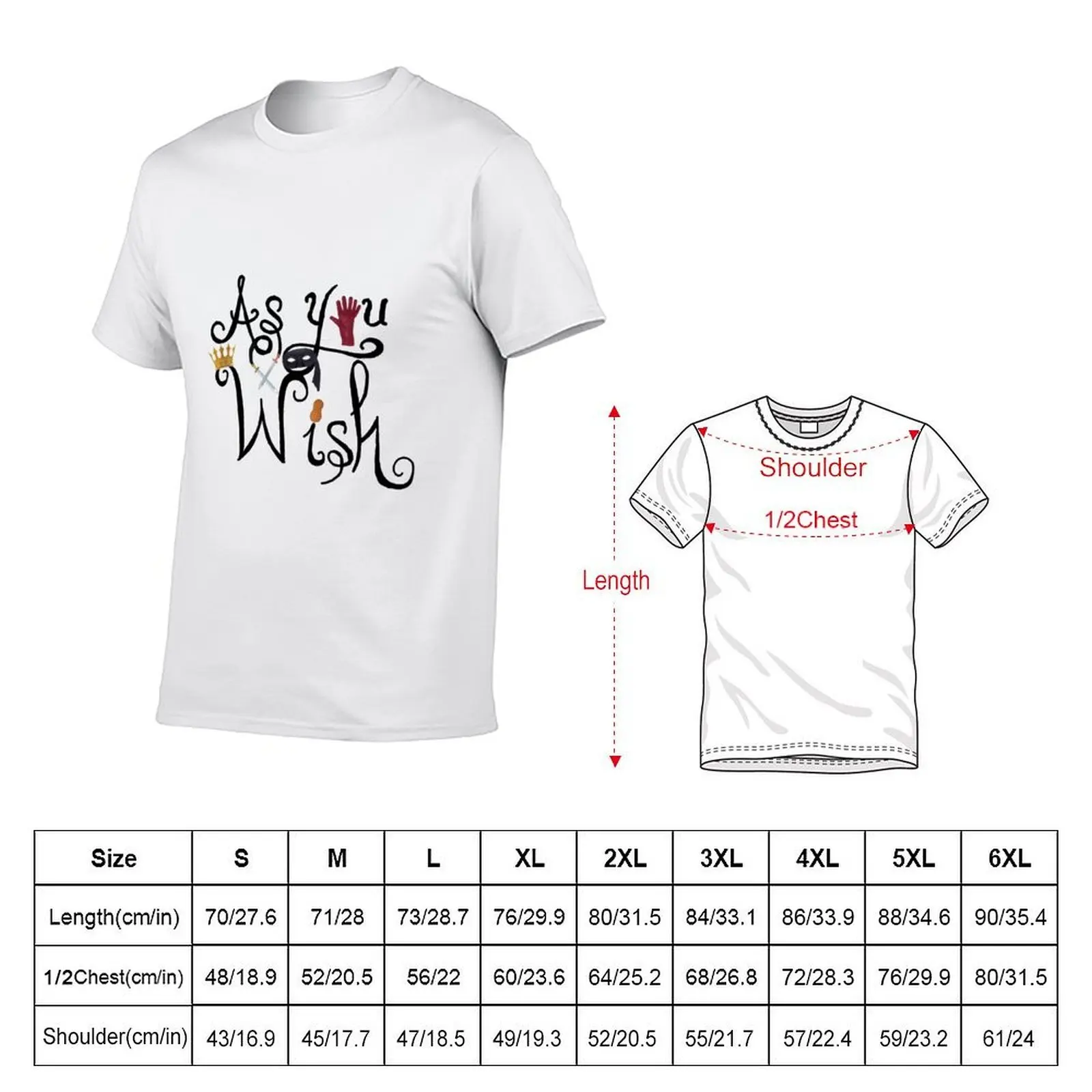 As You Wish Princess Bride T-Shirt t shirt for man 100 percent cotton man graphic t shirt T-Shirt