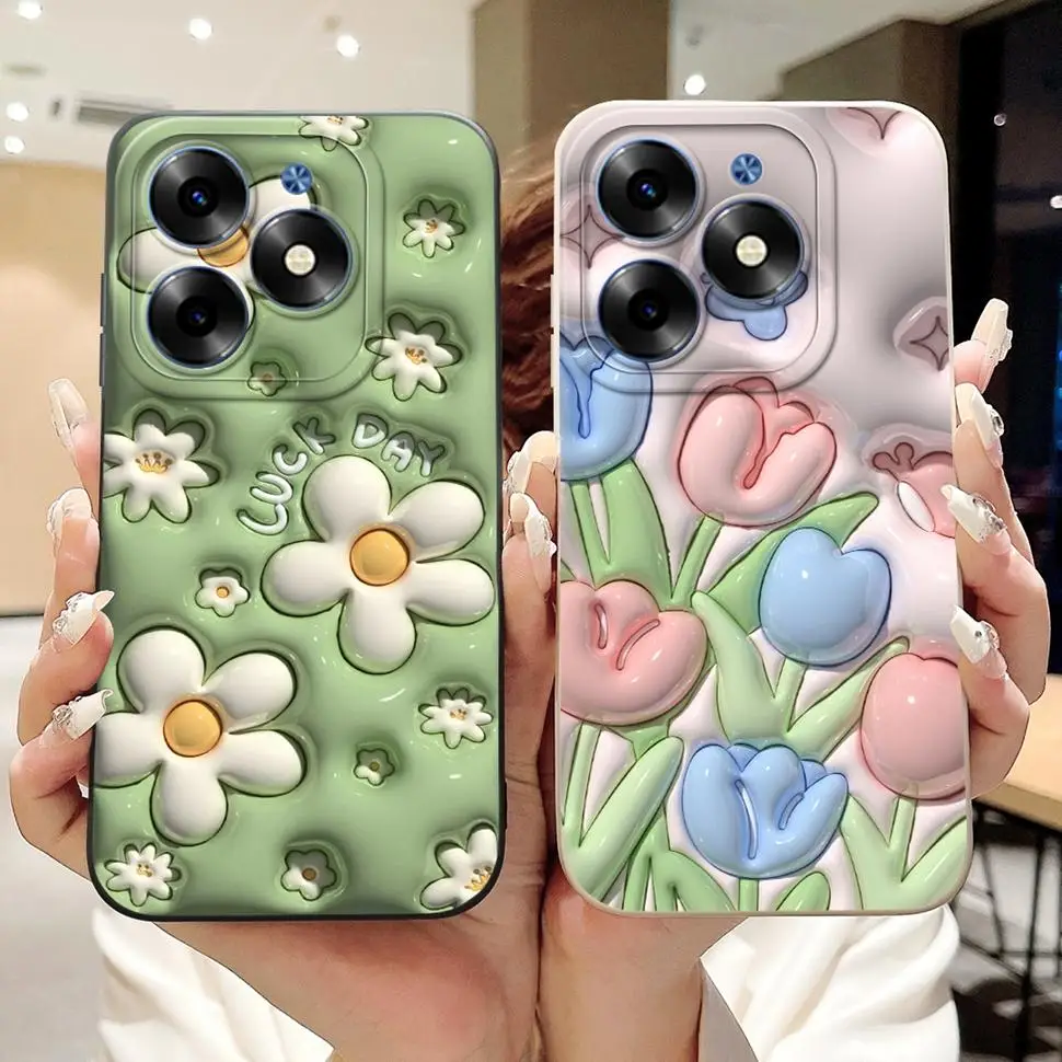 Floral Cartoon Case For Infinix Smart 8 Case X6525  X6525D Soft Slim Back Cover For Infinix Smart 8 Smart8 Pro 2023 Bumper Funda