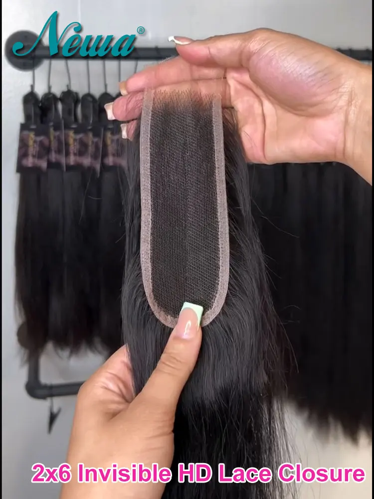 

Новые HD-заколки Newa Hair 2x6 из натуральных человеческих волос, невидимые, с эффектом слияния с кожей, 6 дюймов, с глубоким пробором, HD-заколки с предварительно выщипанными кончиками