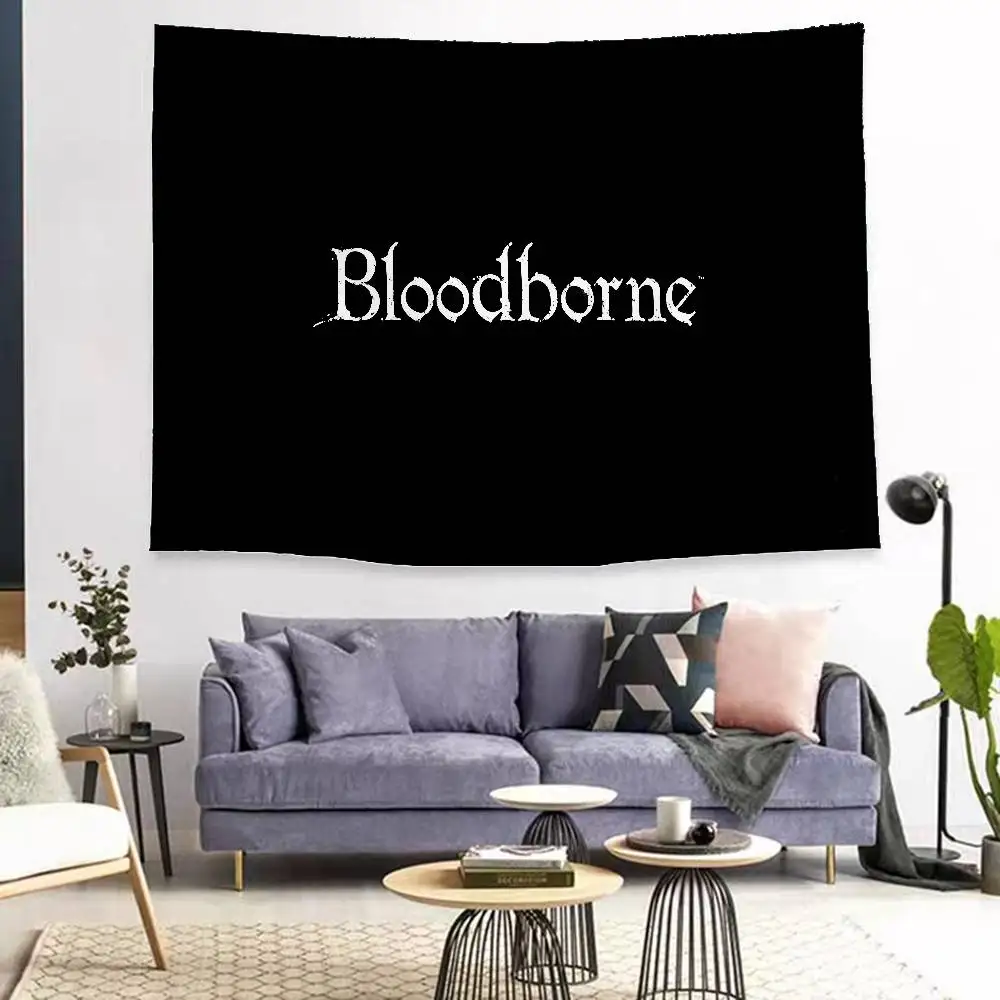 Dark Hunter B-Bloodborne Game Cartoon Tapestry Art Science Fiction Room Home Decor Wall Hanging Home Decor