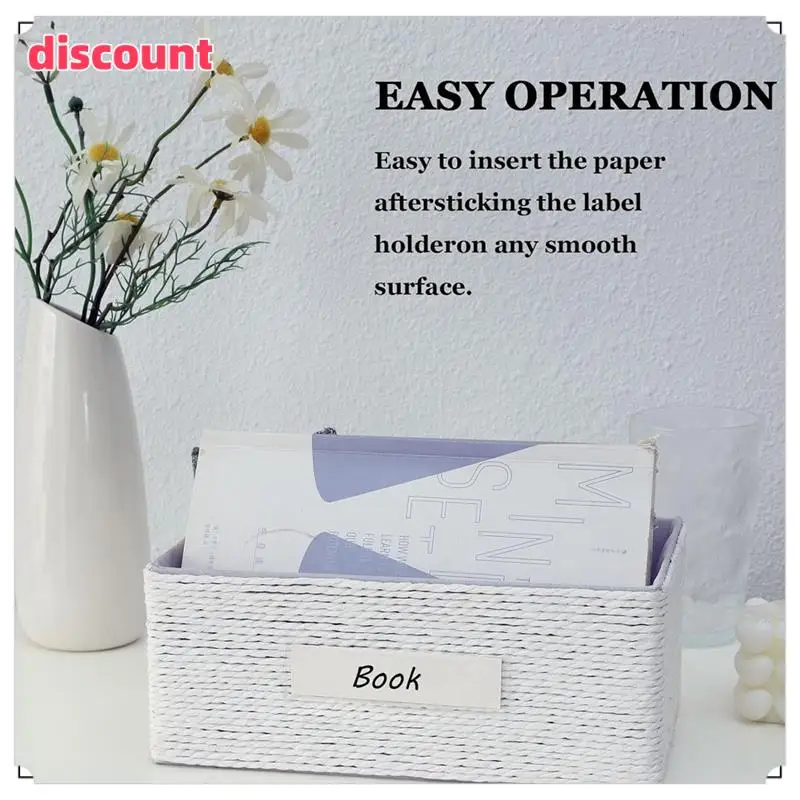 

Держатели этикеток Клейкая бирка для полок Прозрачная бирка для полки Карманы для индексных карточек Ящики Контейнеры для хранения файлов Держатель этикетки Простой в использовании 100 шт.