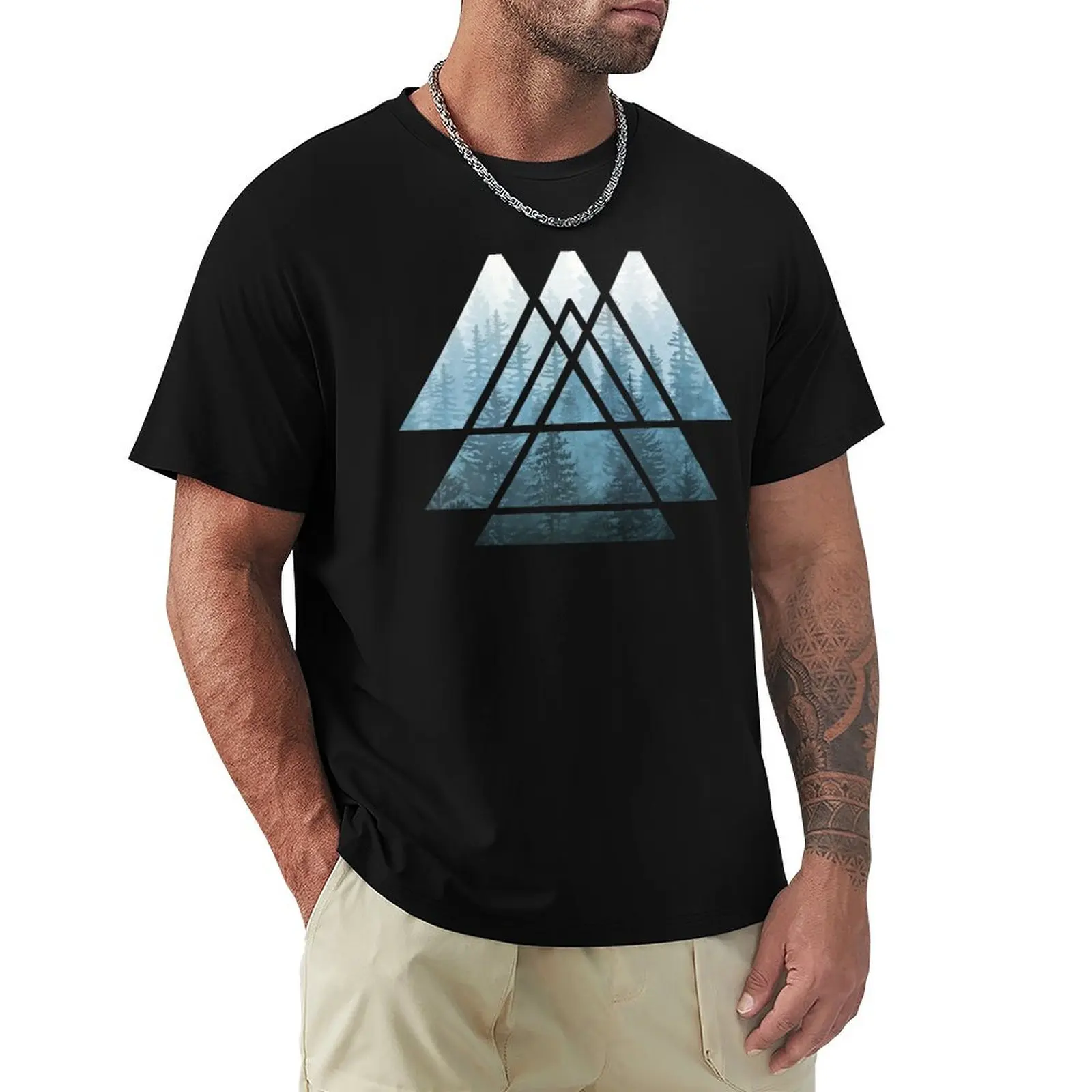 

Sacred Geometry Triangles - Misty Forest T-Shirt graphic shirts Anime t-shirt new edition Men's t-shirt