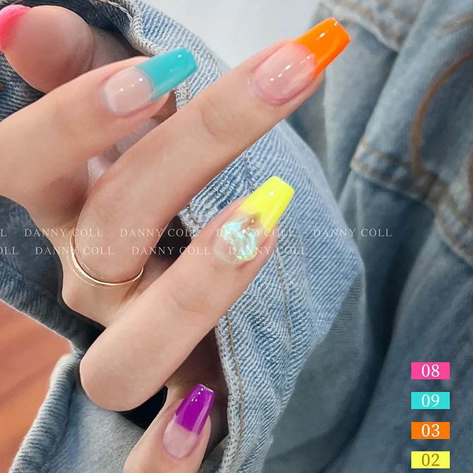 SET DE ESMALTES EN GEL FLUORESCENTES DE PRIMAVERA/VERANO, UV LED, COLOR CARAMELO, NOCTILUCENTES 5