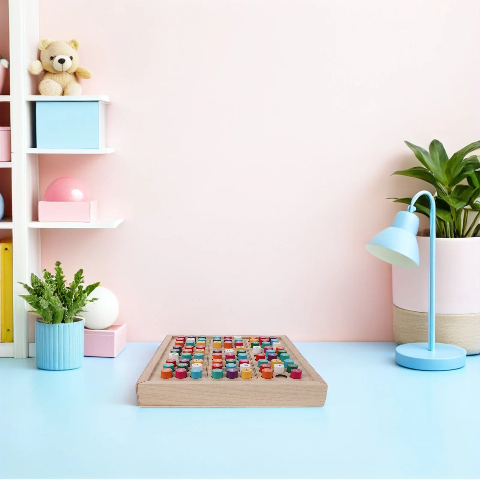 1-teilige Sudoku-Spielbox aus Holz, Logikpuzzle, Denkaufgabe, pädagogisch, für Erwachsene und Kinder, tragbar, Reisegröße