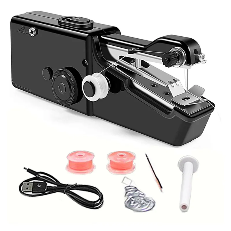 

Portable Handheld Sewing Machine Mini DIY Manual Stitching Tool for Quick Fabric Repairs Arts Crafts Home Embroidery Gifts