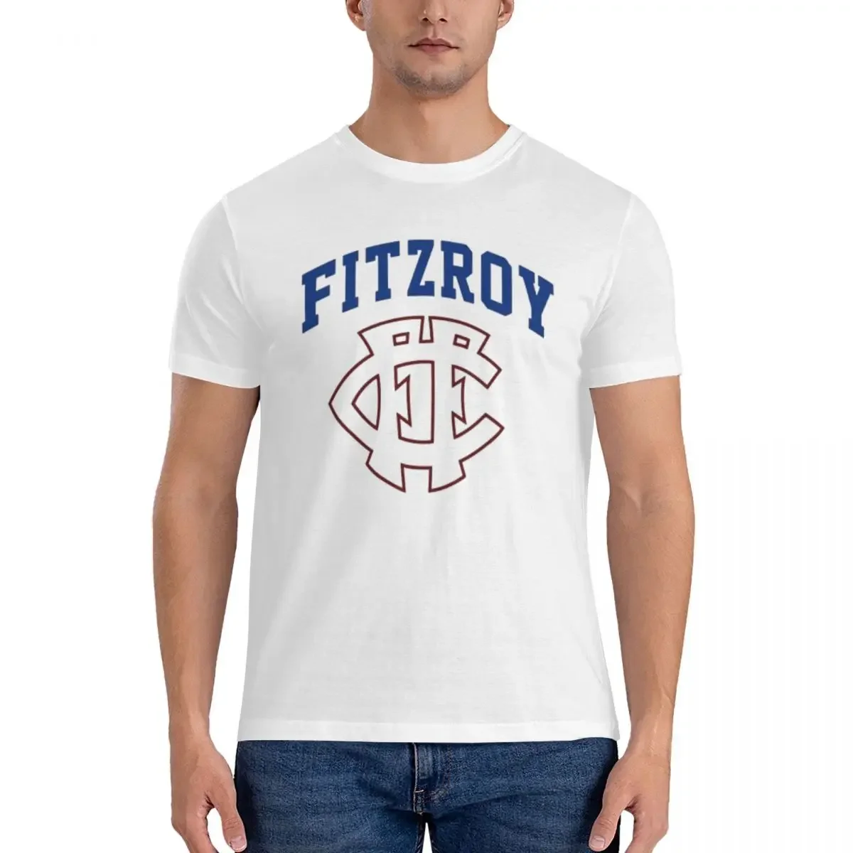 Aussie Rules Fitzroy T-Shirt for Men Cotton Oversized T Shirts Men's Tees Short Crew Neck Summer Clothes Tops S-6XL