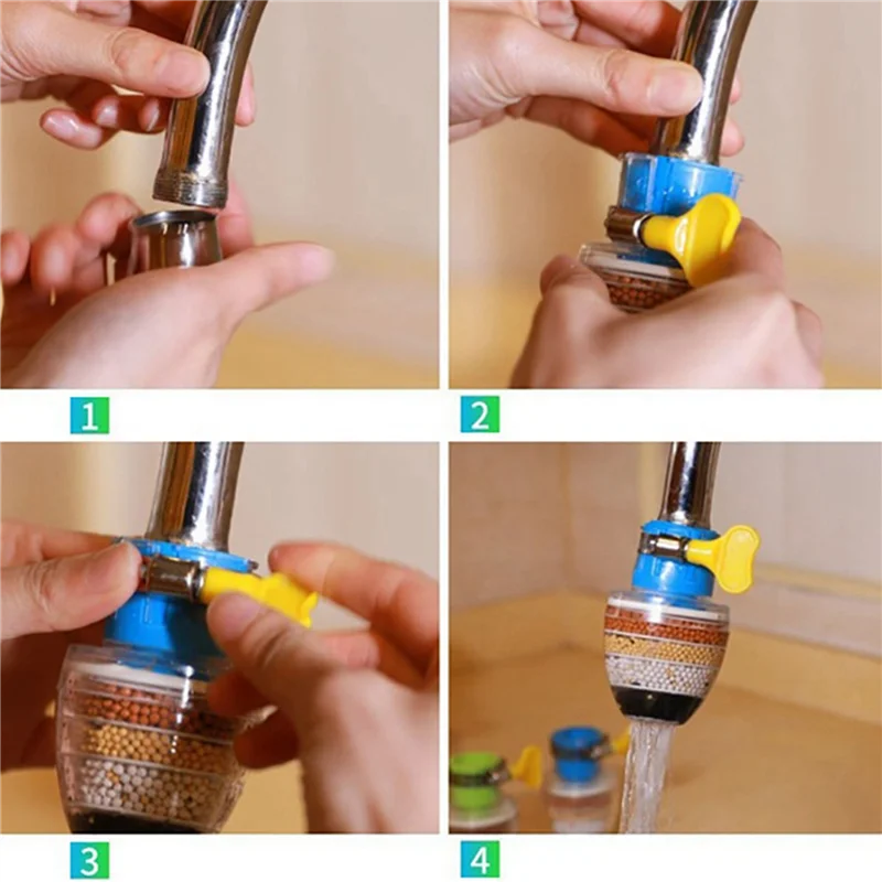 

A94E-6 шт., умягчитель воды для дома и кухни, фторид с картриджем для фильтрации, очиститель для крана, фильтр для очистки водопроводной воды