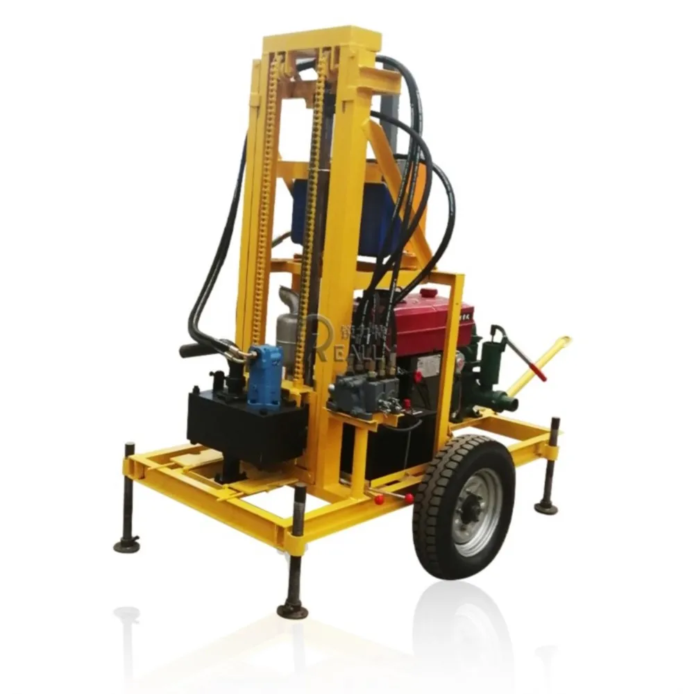 Máquinas de perfuração de buraco de água subterrâneo diesel hidráulico pequeno equipamento de perfuração de poço máquina de perfuração de poço casa