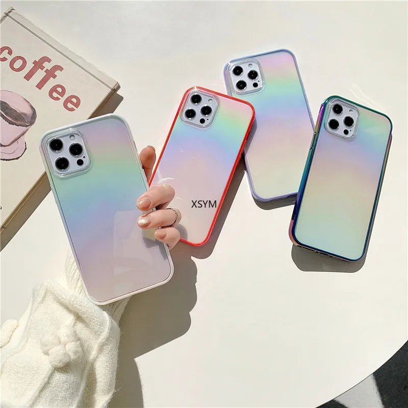 

Suitable for IPhone 13 Phone Case Apple 11 Laser Colorful Soft Edge Apple 12pro Protective Case