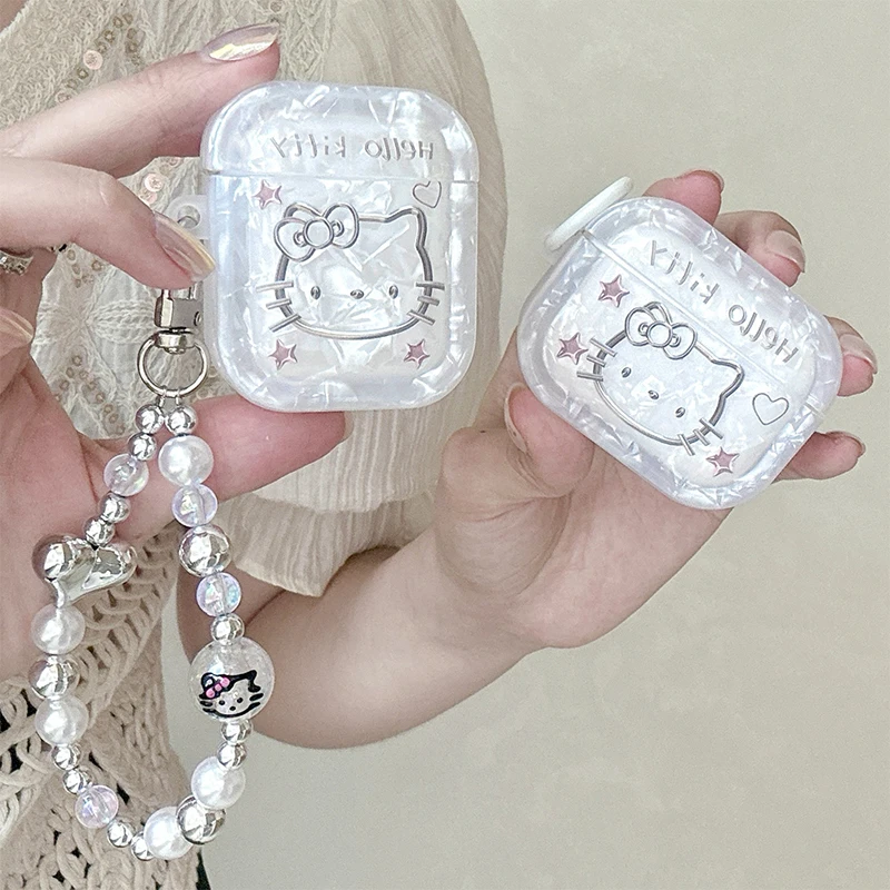 

Sweet Hello Kitty Airpods Pro Protective Case 12 Kawaii Sanrio Anime Shell Print Apple Bluetooth Headphone Casetide Gift for Kid