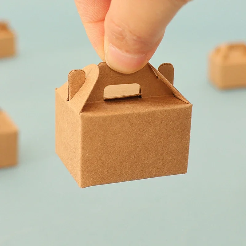 3Pcs Dollhouse Miniature Empty Dessert Box Cake Packing Box For Doll House Scene Decor Kids Pretend Play Toys