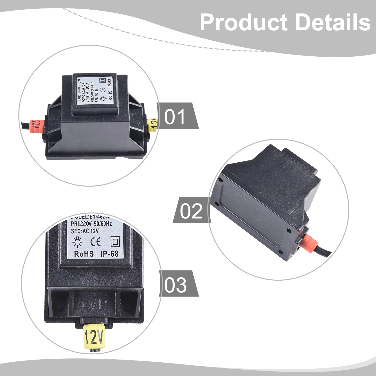 Output Power 5-80W LED Transformer LED Transformer Waterproof And Cold-resistant. LED Headlights Lighting Dustproof