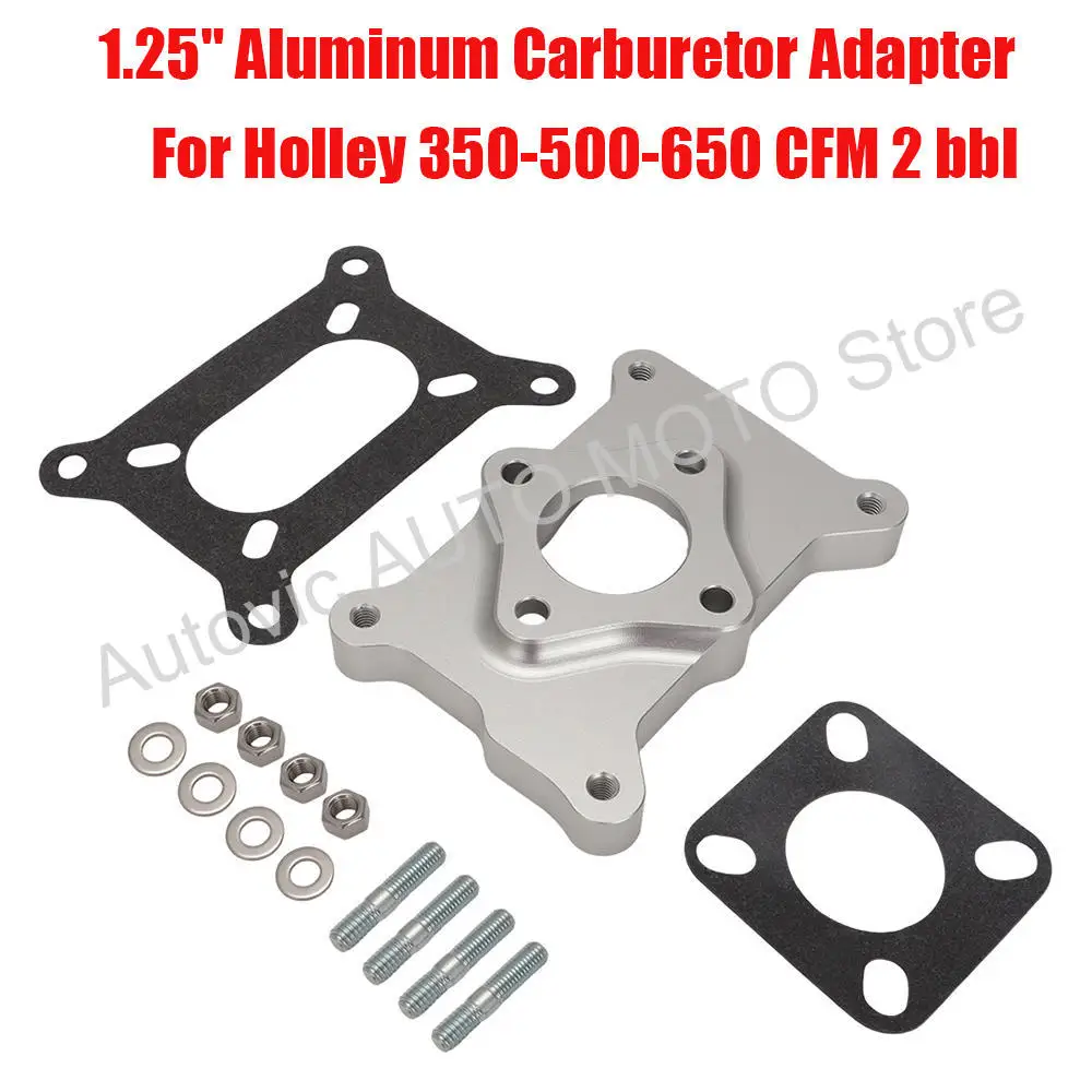 Adaptador de Carburador de 1.25" para Motocicletas Holley 350 500 650 CFM 2 Barrel para Coletor de Admissão Chevy Straight 6