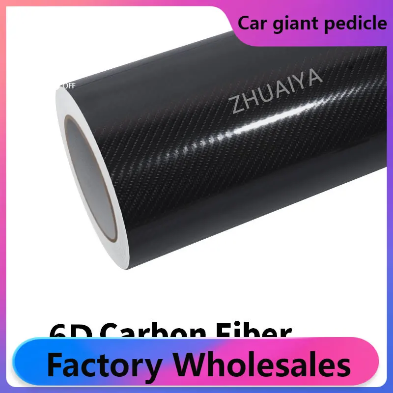 

Highest quality Gloss 6D 7D Carbon Fiber Black Vinyl Wrap film wrapping film bright 152*18m quality Warranty covering voiture