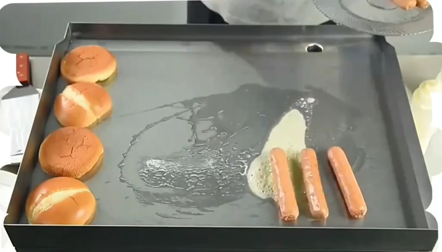 Plancha Eléctrica Comercial, Parrilla de Sobremesa con Superficie Plana, Plancha Teppanyaki de Acero Inoxidable, Placa de Cocción de Hierro