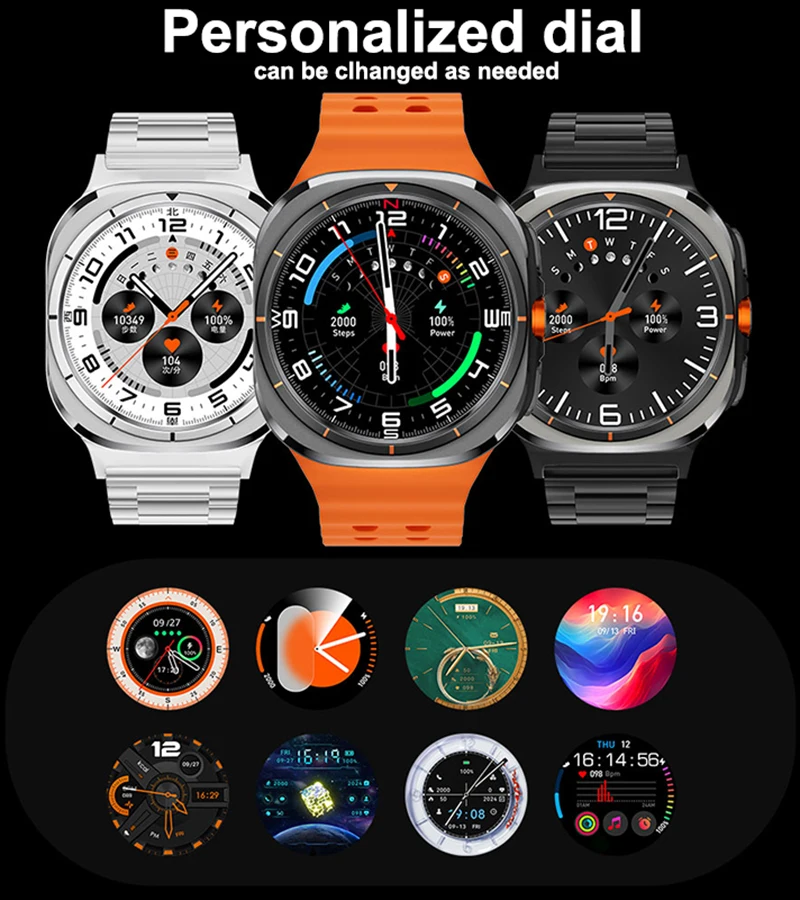 2025 New Watch 7 Ultra Smart Watch Video Call 4G/5G SIM Card Smartwatch GPS WIFI Rotary Camera Global Calling Clock For Samsung