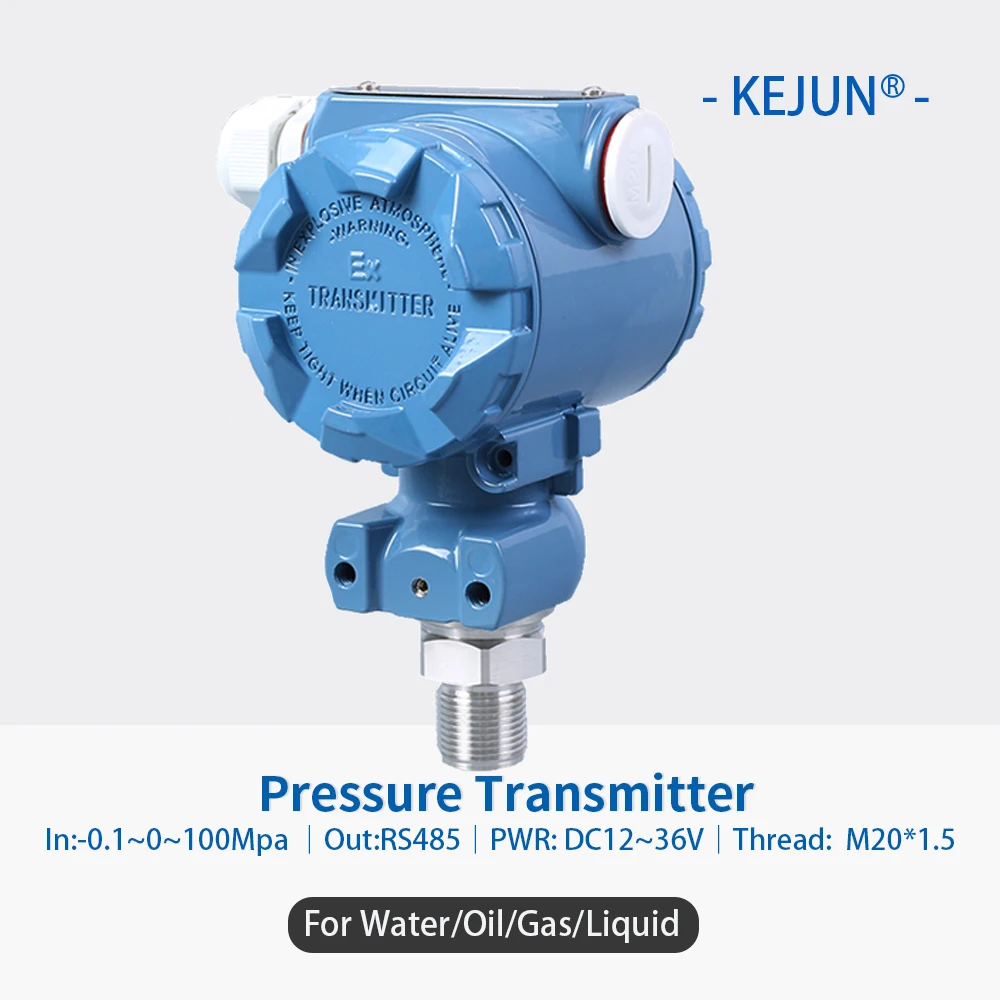 

100bar Absolute Pressure Transducer RS485 Hydraulic Oil Pipe Pressure Sensor Air Gas Liquid Pressure Transmitter