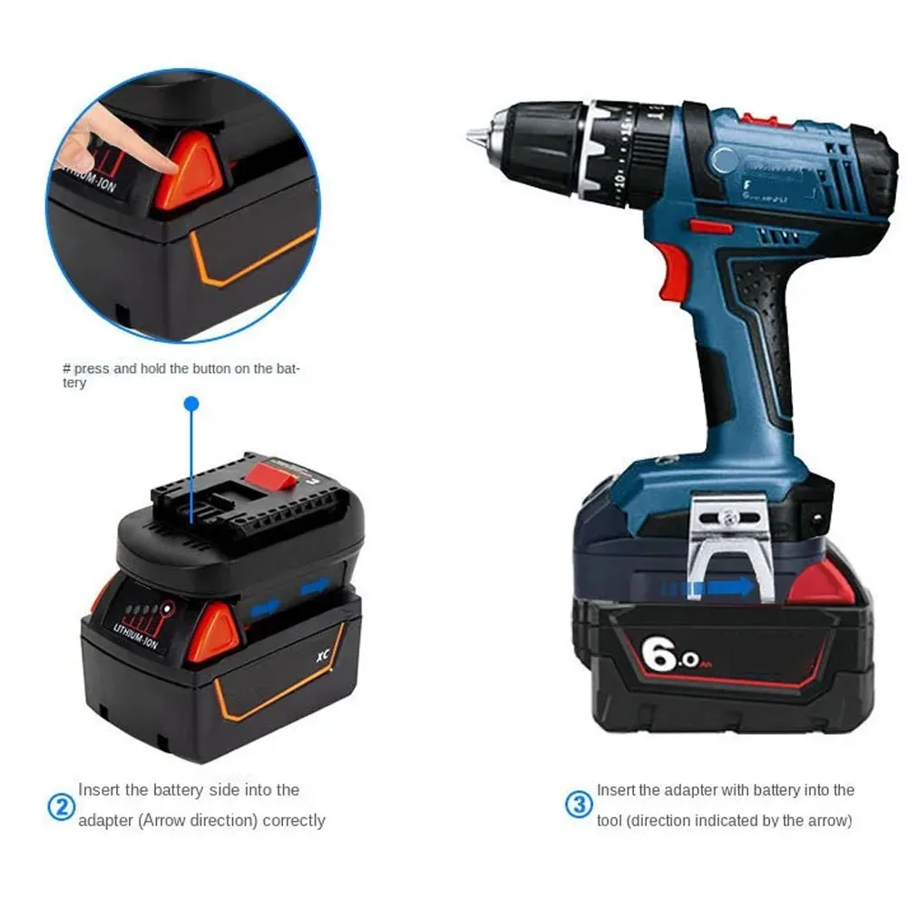 Batteriekonverter-Adapter DM18BSL für Milwakee 18 V und für Dewalt 20 V Li-Ion-Akku. Wird für Bosch 18 V Werkzeugakku verwendet