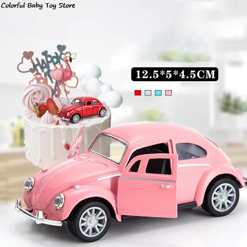 1:32 Retro Vintage Beetle Diecast Pull Back Car Model Toy for Children Gift Decor Cute Figurines Miniatures Decor