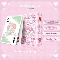 Carta da gioco Sanrio 1 scatola 54 fogli 57x87mm Anime Periferico Gioco da tavolo Giocattoli Kuromi Giochi di carte Carte da gioco Giocattoli per coppie