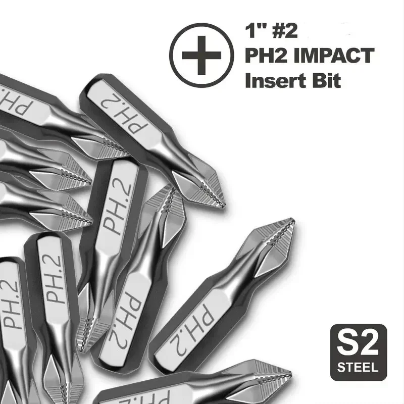 Magnetic 25/50mm Non-Slip Batch Head PH2 Cross Screwdriver Hex Shank Bits Wear Resistance Alloy Steel Tools