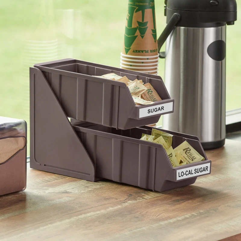 Commercial Condiment Organizer Modular Storage Box Countertop Rack for Coffee Milk Tea Fried Chicken Shop Bar