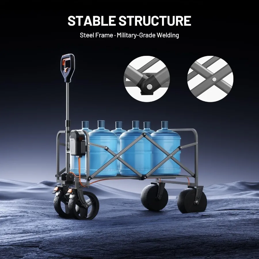 عربة عربة كهربائية مع بطاريات مدمجة وإطارات لجميع التضاريس للاستخدام على الطرق الوعرة وتحكم متغير السرعة بسعة كبيرة 200 لتر #5