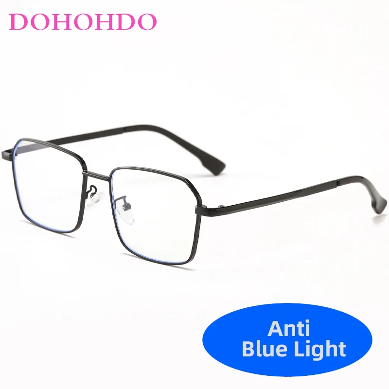 

DOHOHDO Vintage Men Anti Blue Light Glasses Metal Frame Optical Transparent Eyewear Goggles Blue Ray Blocking Women's Eyeglasses