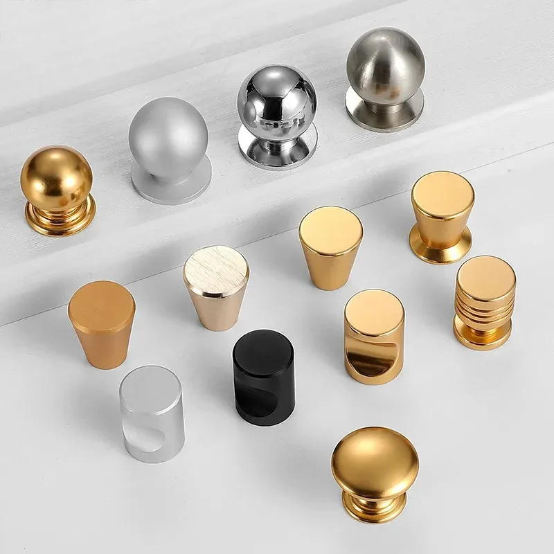 Round Spherical Aluminum Alloy Single Hole Drawer Handle Wardrobe Modern Simple Cabinet Knob Pull