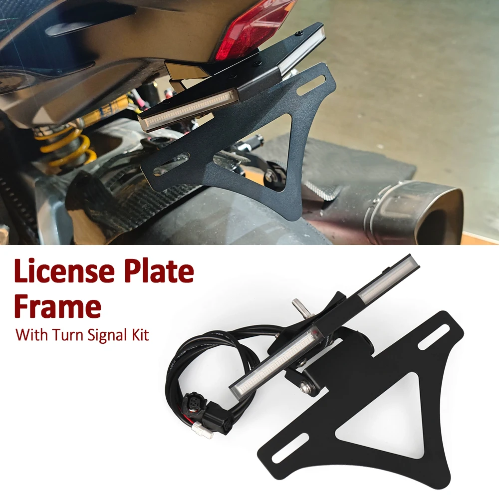 

For YAMAHA YZF R1M R1 2015-2025 Motorcycle License Plate Holder LED Light Tail Tidy Fender License Plate Holder YZF-R1 YZFR1