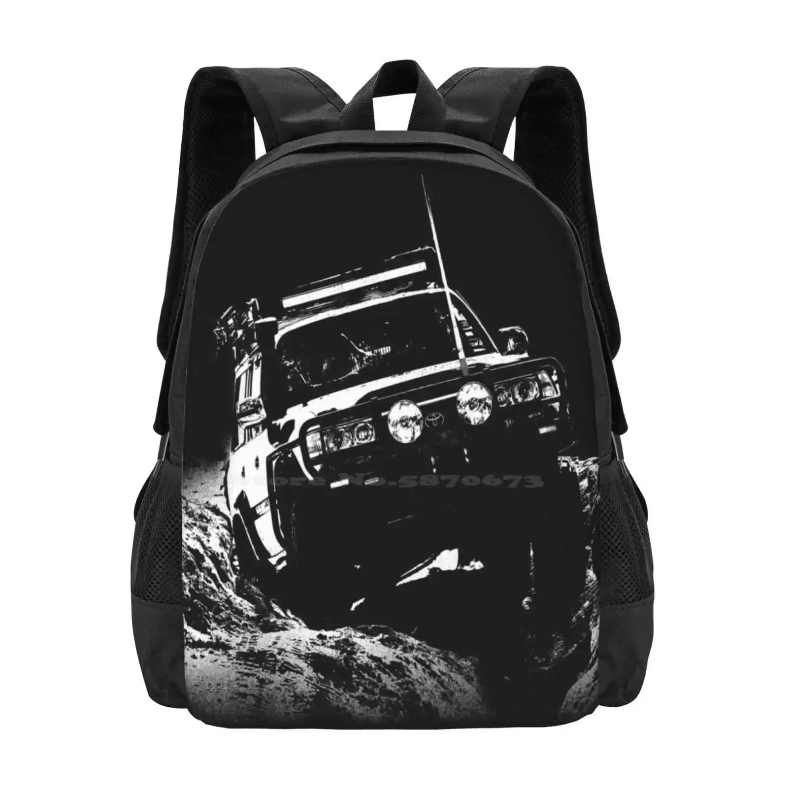 

Landcruiser Large Capacity School Backpack Laptop Bags Land Cruiser 4wd Four Wheel Drive Offroad Off Road Car Cool Trending