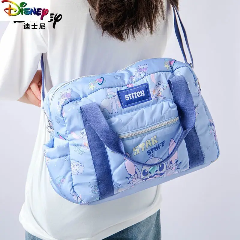 

Disney Fashion Versatile Single Shoulder Crossbody Bag for Women Cartoon Stitch Large Capacity Lightweight Travel Handbag