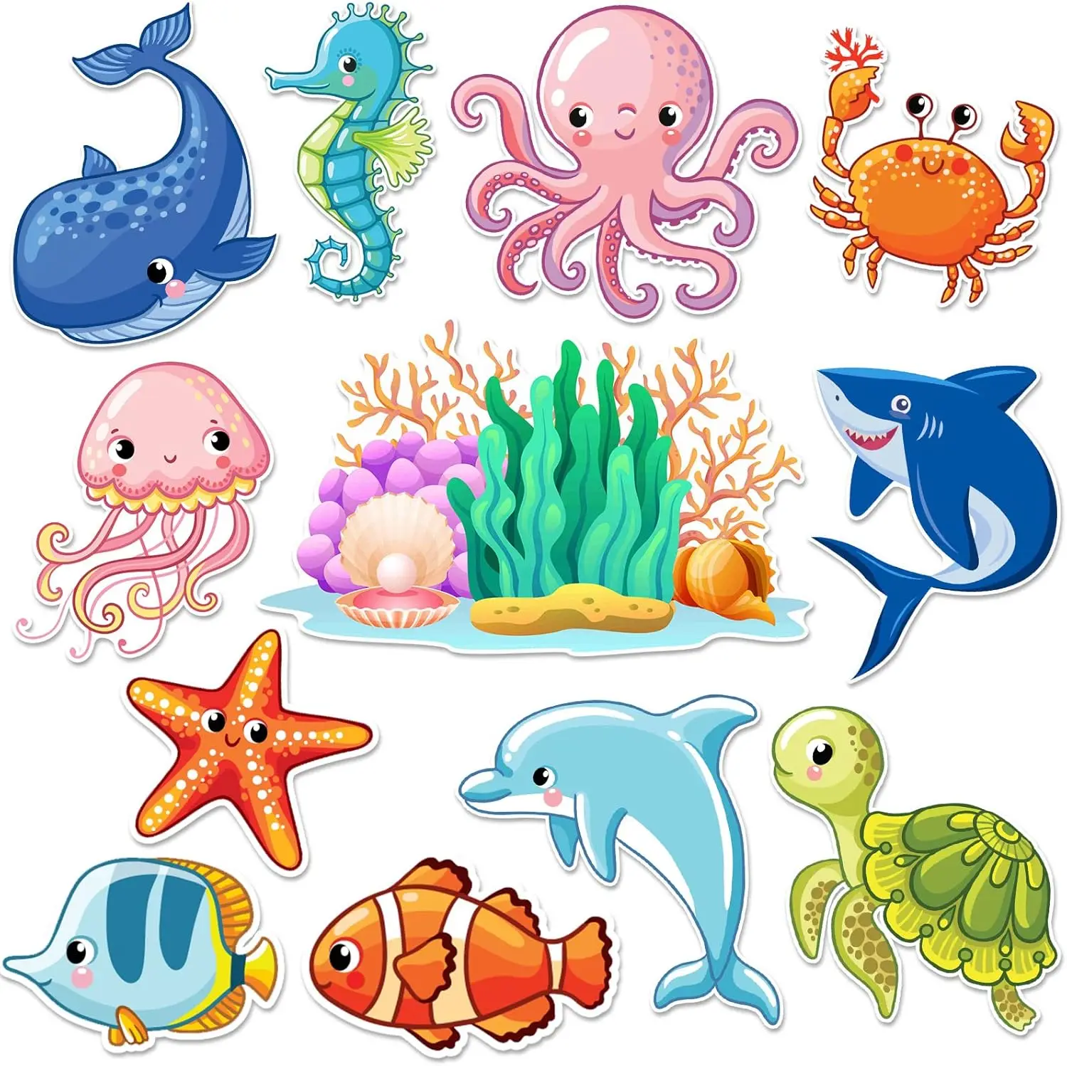 

12 Pcs Cruise Door Decorations Magnetic Ocean Car Magnets Cruise Door Magnet Stickers Decorations Ocean Fridge Decor