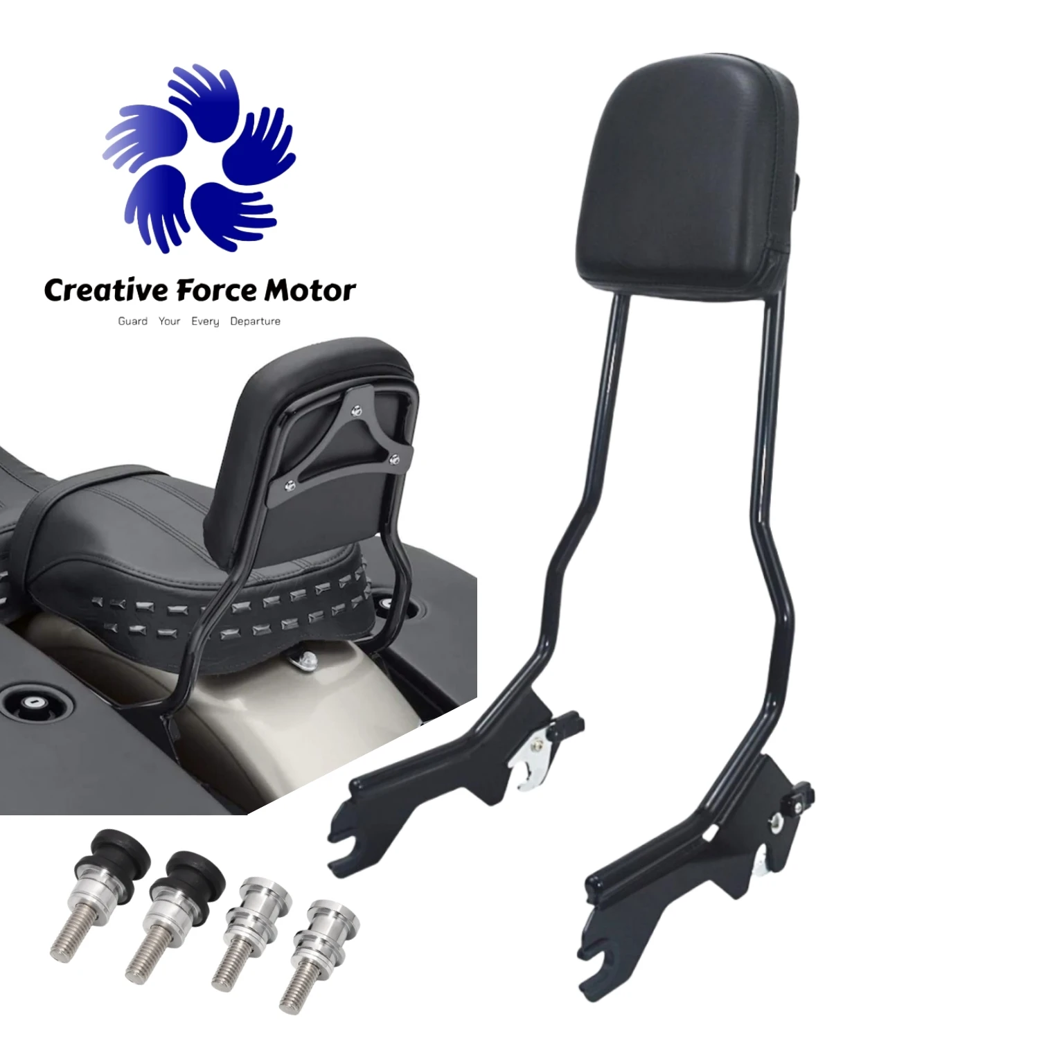 Sissy Bar Pionowe Oparcie Motocykl Zestaw Montażowy Do Harley Softail Standard Heritage Classic Street Bob 114 FLHC FXST FXBB FLDE Breakout FXBR FLSL 2018-2024, akcesoria motocyklowe