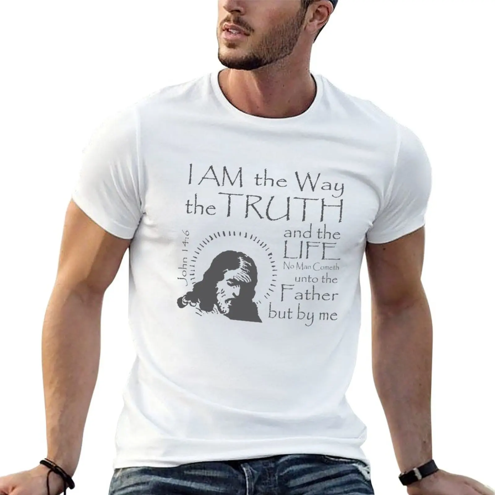 T-shirt humoristique « I Am The Way The Truth John 14 6 KJV » pour homme, t-shirt à humorisme noir, t-shirt graphique