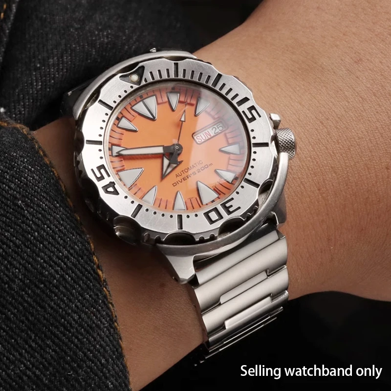 20mm metal strap for Seiko No. 5 Water Ghost Little Monster Strap SRPH75K SRP307 SRP313 watch band SKX779 SKX781 diving steel wa image 3