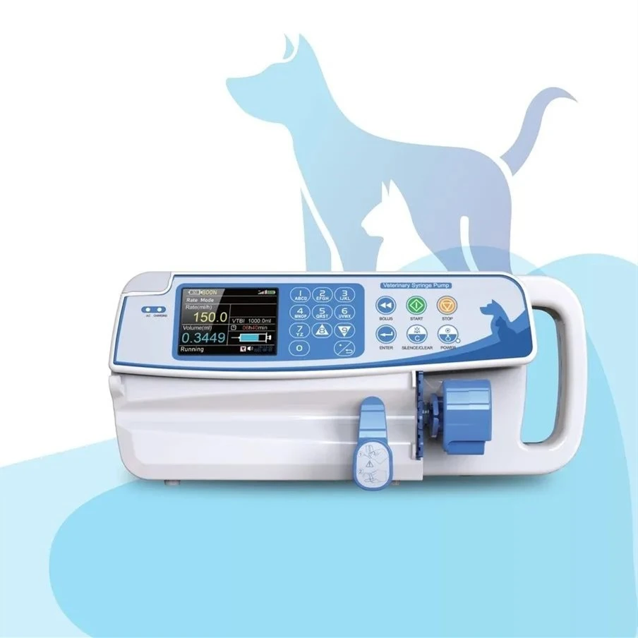 Human Animal Veterinary Use Syringe Pump Real-Time Alarm Rechargable Battery